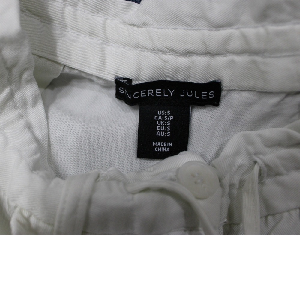 Sincerely Jules Wide Leg Tencil Cargo Pants Women S White Drawstring Utility - Picture 4 of 5